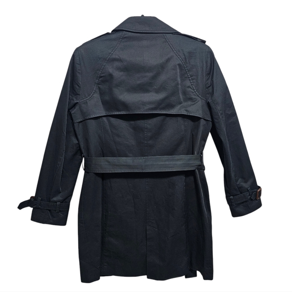 Zara Basic Black Belted Double Breasted Trench Co… - image 6